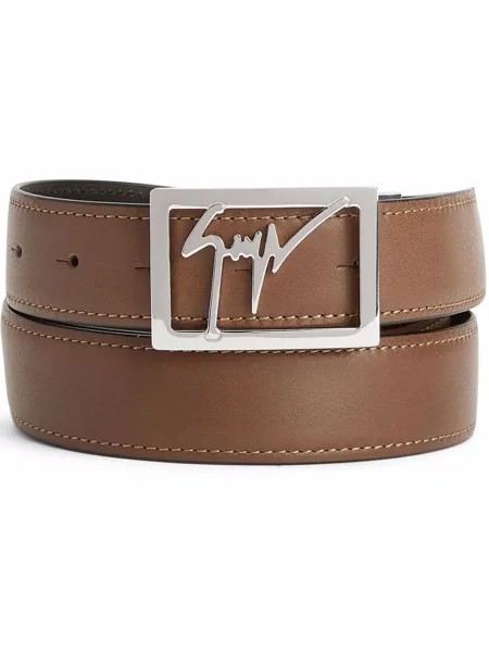Giuseppe Zanotti Linum logo-buckle leather belt
