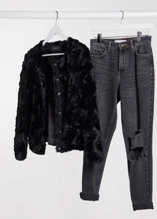 Черный укороченный полушубок Vero Moda-Черный цвет