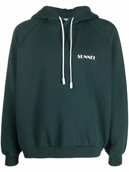 Sunnei logo-print cotton hoodie