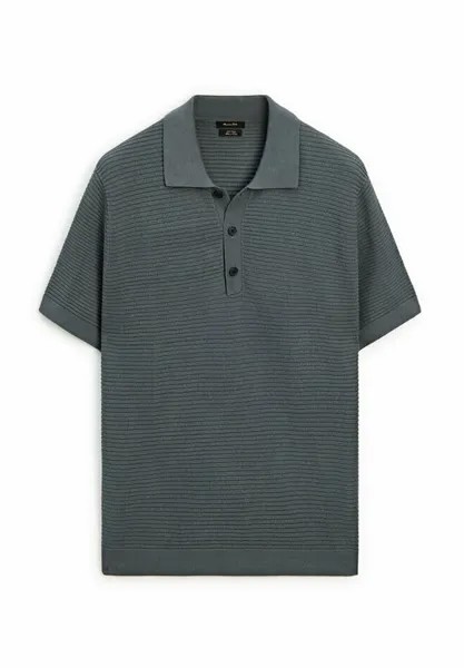 Поло Short Sleeve Textured Massimo Dutti, серый