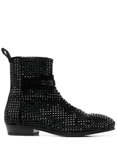Philipp Plein сапоги с кристаллами, черный