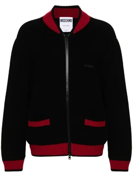 Moschino кардиган с аппликацией логотипа, черный