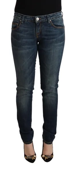 ACHT Jeans Синие джинсовые брюки узкого кроя из стираного хлопка с заниженной талией s. W25 Рекомендуемая розничная цена 300 долларов США