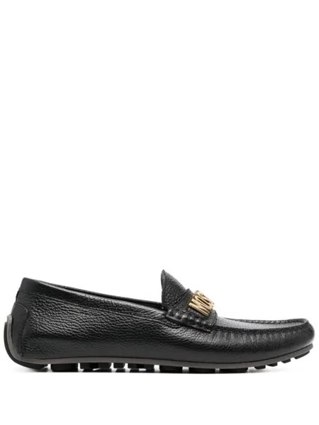 Moschino лоферы с логотипом, черный