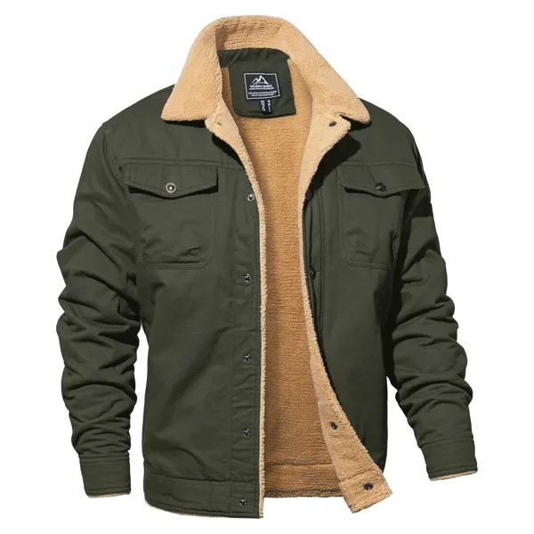 Мужская хлопковая куртка-карго Magnivit Sherpa Fleece Lined, зеленый