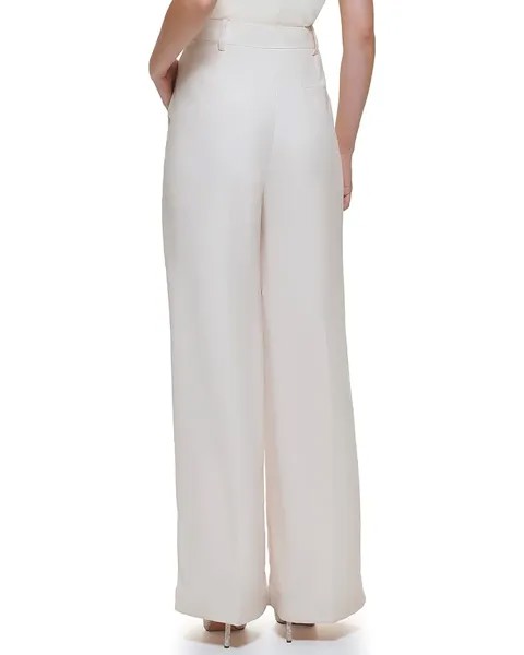 Брюки DKNY Wide Leg Crepe Trousers, цвет Eggnog