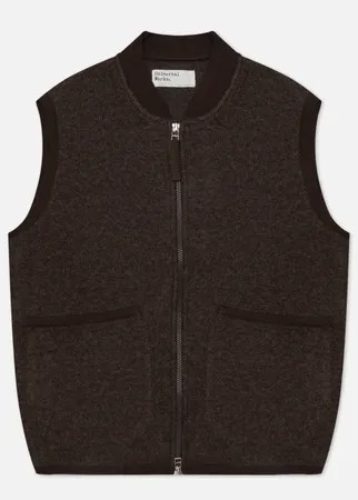 Мужской жилет Universal Works Zip Wool Fleece, цвет коричневый, размер XXL