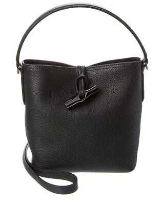 Женская кожаная сумка Longchamp Roseau Essential, черная