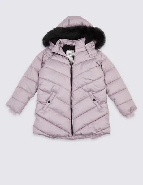 Мягкое пальто с капюшоном и отделкой Stormwear™
