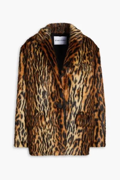 Куртка из искусственного меха с леопардовым принтом Stand Studio, цвет Animal print