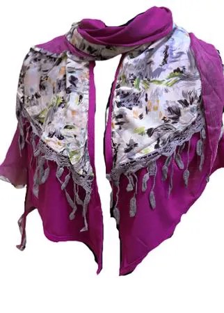 Шарф Crystel Eden,180х27 см, фиолетовый, розовый