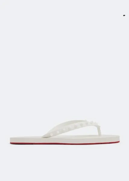 Шлепанцы CHRISTIAN LOUBOUTIN Loubi flip flops, белый