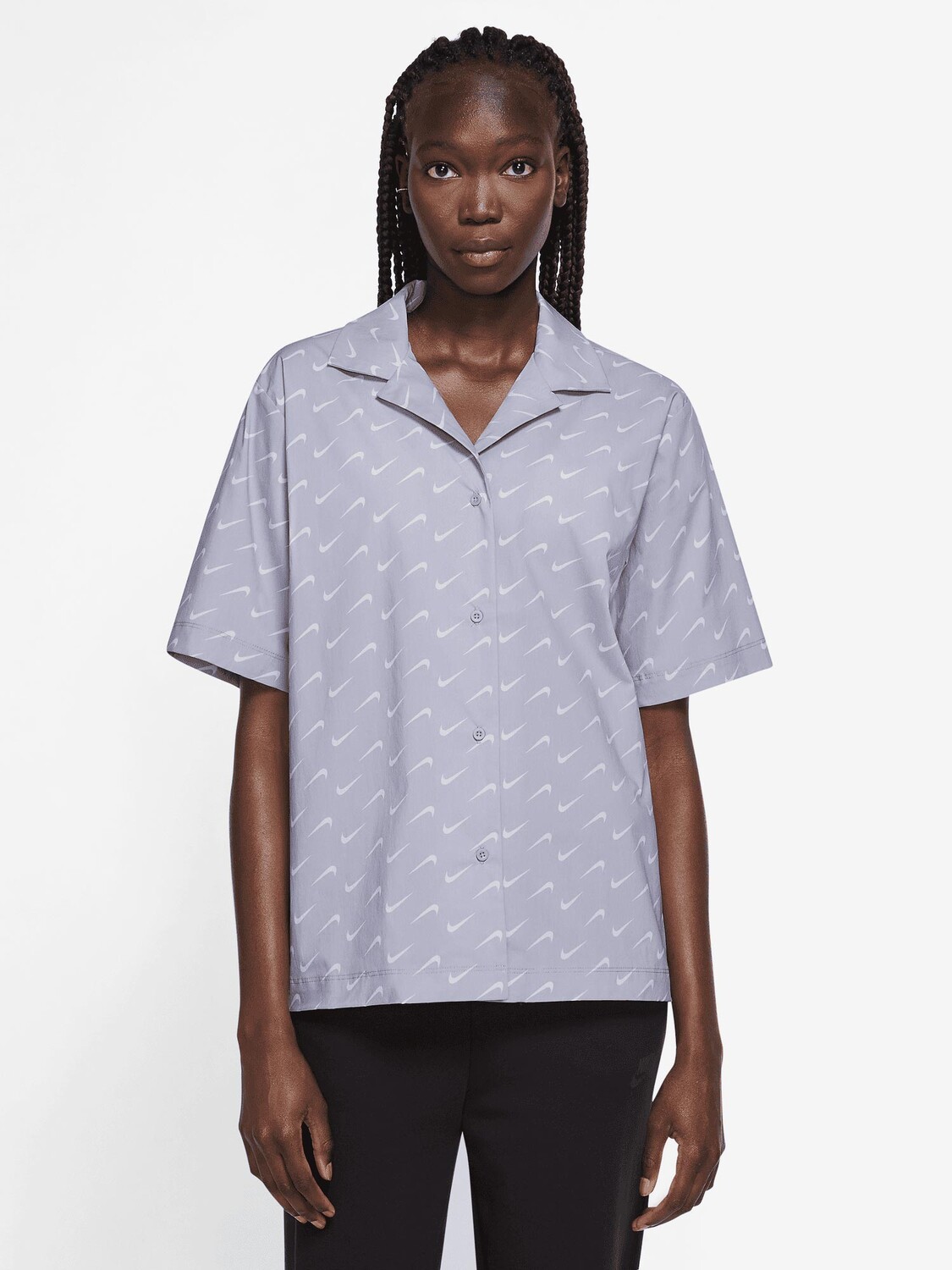 Рубашка Nike W NSW EVRDY MOD WVN SS TOP, фиолетовый