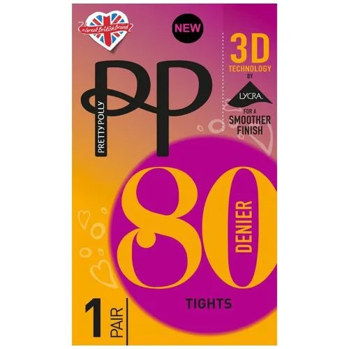 Колготки Pretty Polly Бархатистые с 3d-плетением, 80 den, размер S-M, черный