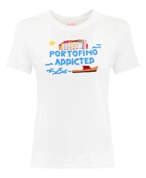 Футболка S с вышивкой портофино Mc2 Saint Barth, белый