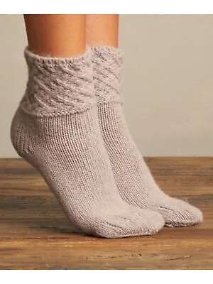 LEMON Женские темно-серые вязаные повседневные носки до щиколотки с вязаными манжетами