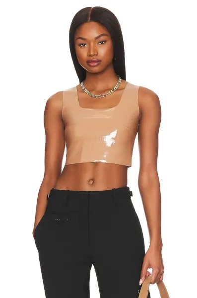 Топ Commando Faux Patent Leather Crop, цвет Cocoa