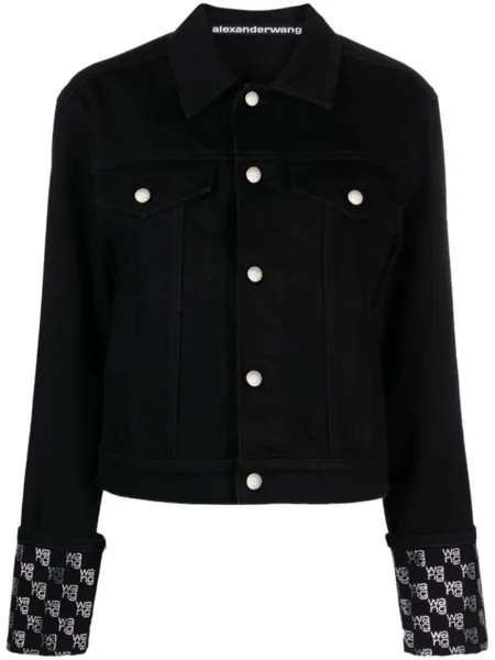 Alexander Wang джинсовая куртка с логотипом, черный