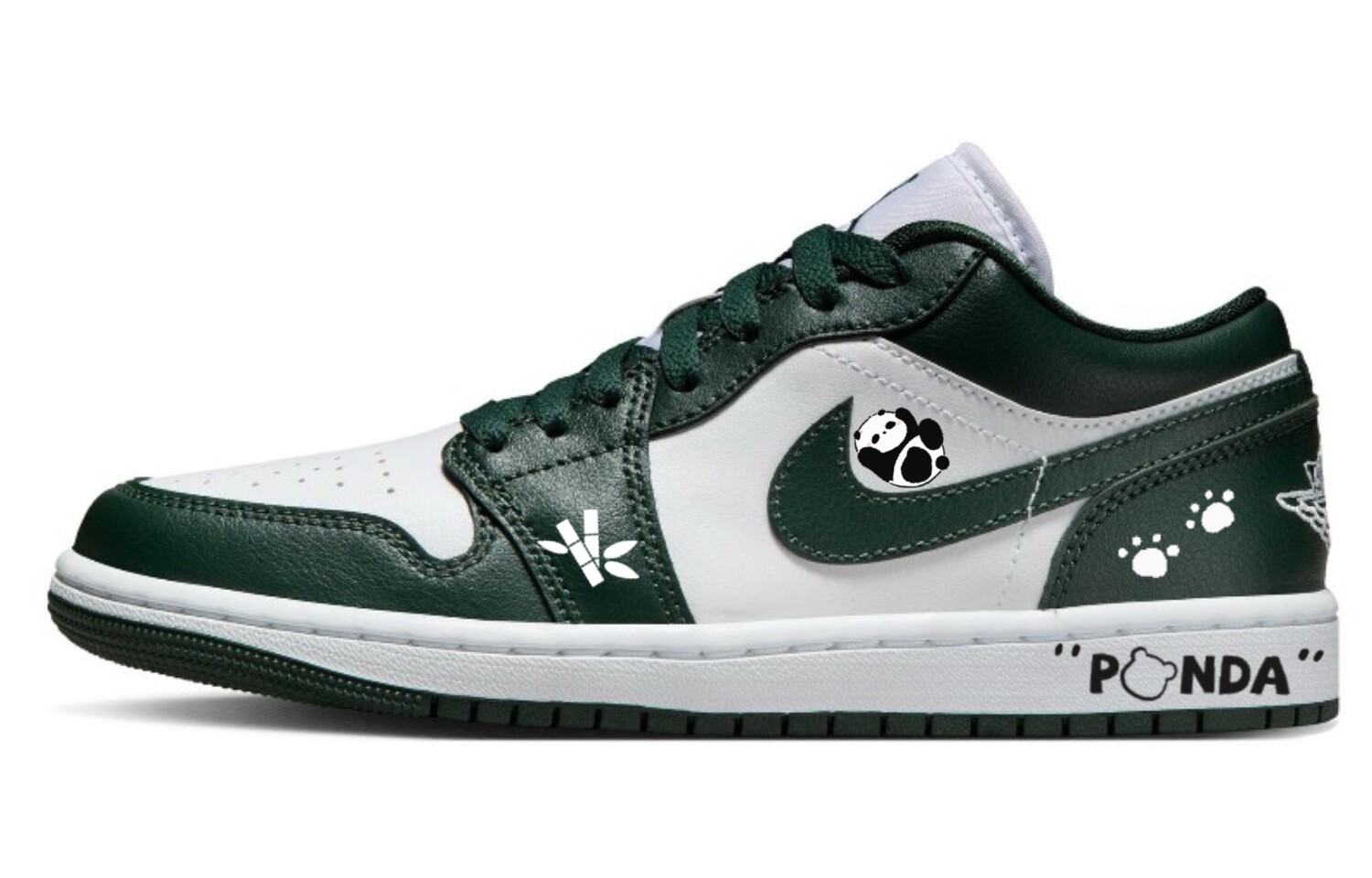 Кроссовки Air Jordan 1 Vintage Basketball Shoes Women's Low-top White/green, зеленый