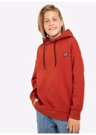 Красное стёганое худи oversize для мальчика Gloria Jeans, размер 12-14л/158-164