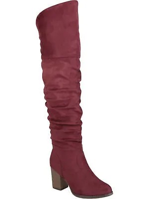 JOURNEE COLLECTION Женские бордовые ботинки Kaison на блочном каблуке с приподнятым носком, 8 M WC