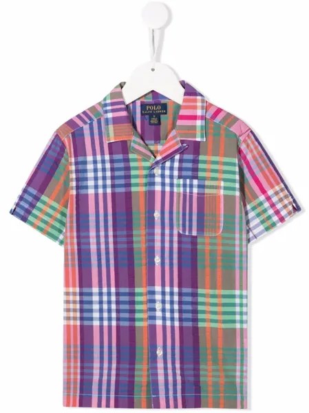 Ralph Lauren Kids рубашка в клетку с короткими рукавами