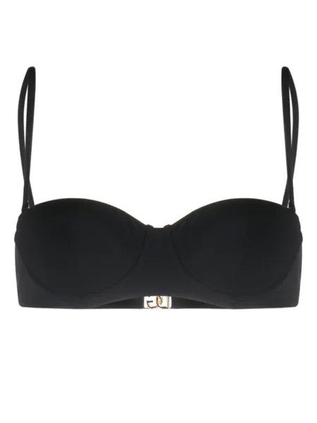Dolce & Gabbana топ бикини с логотипом, черный