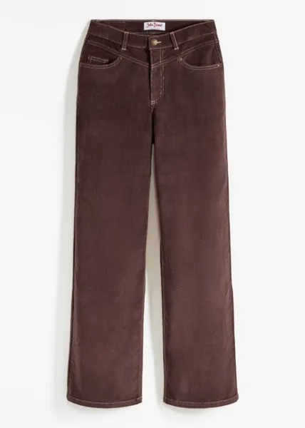 Широкие вельветовые брюки стрейч John Baner Jeanswear, коричневый