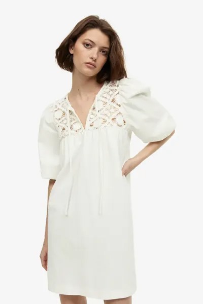 Платье из джерси на шнуровке H&M, бежевый