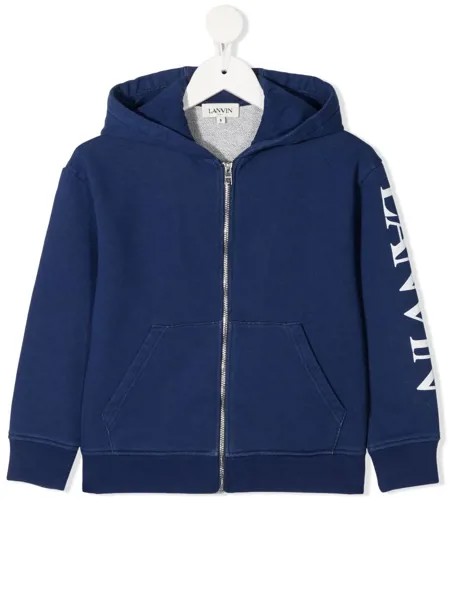 LANVIN Enfant худи на молнии с логотипом