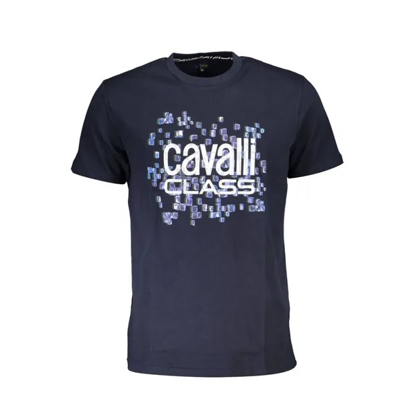 Хлопковая мужская футболка Cavalli Class, синий