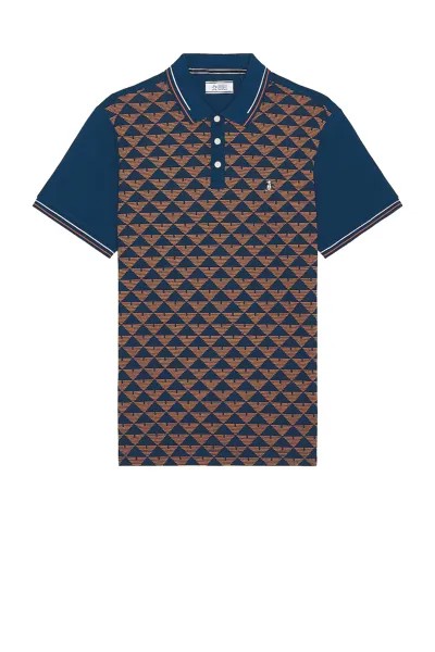 Поло Original Penguin Jacquard, цвет Poseidon Blue