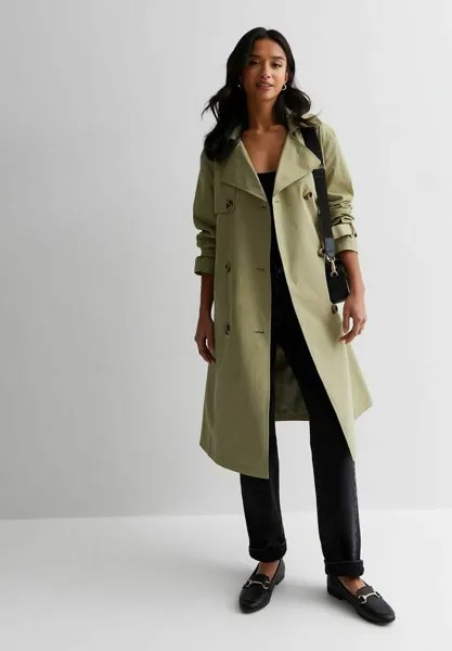 Тренч PETITE New Look Petite, цвет olive