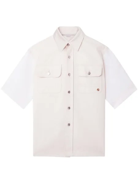 Stella McCartney рубашка Utility с короткими рукавами, нейтральный цвет