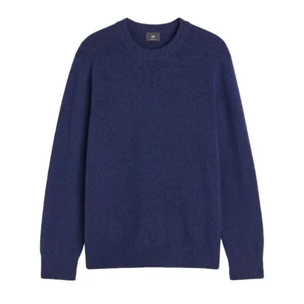 Свитер H&M Regular Fit Fine-knit, темно-синий