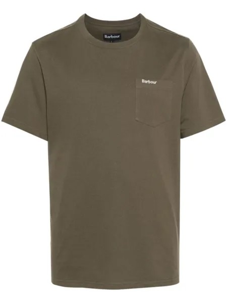 Barbour футболка Langdon с вышитым логотипом, зеленый