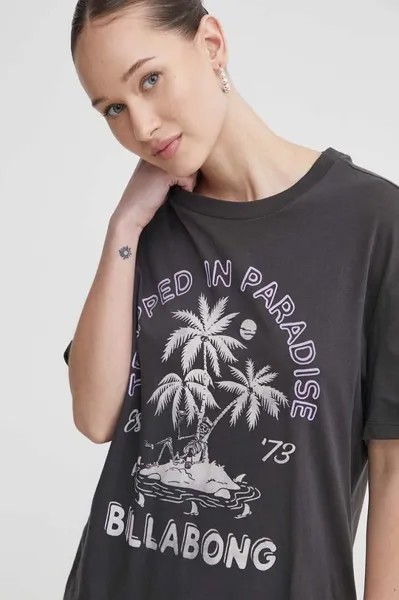 Хлопковая футболка Billabong, серый