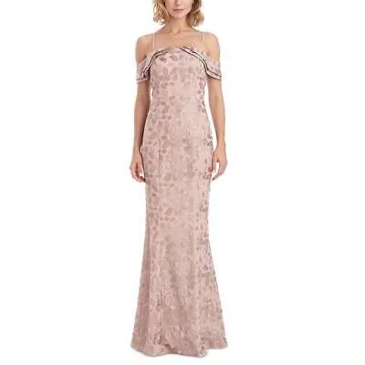 JS Collections Женское бежевое вечернее платье русалки с цветочным принтом 8 BHFO 9240