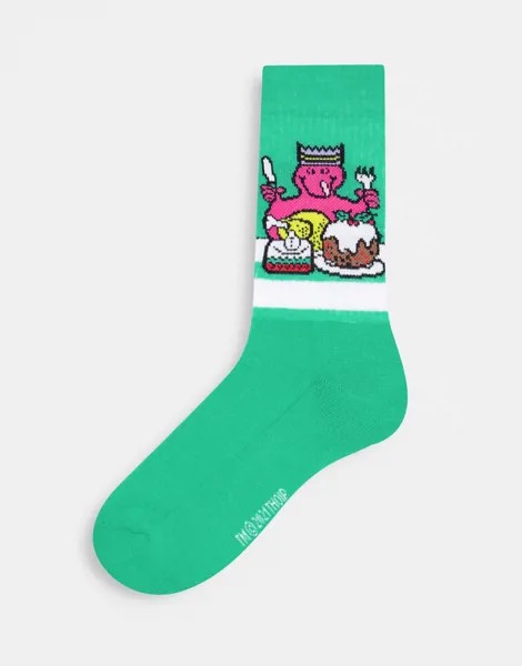 Новогодние носки ASOS DESIGN Mr Greedy-Зеленый цвет