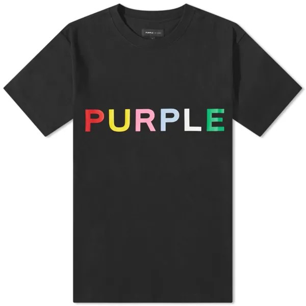 Purple Brand Футболка с разноцветным логотипом Brand Clean, черный