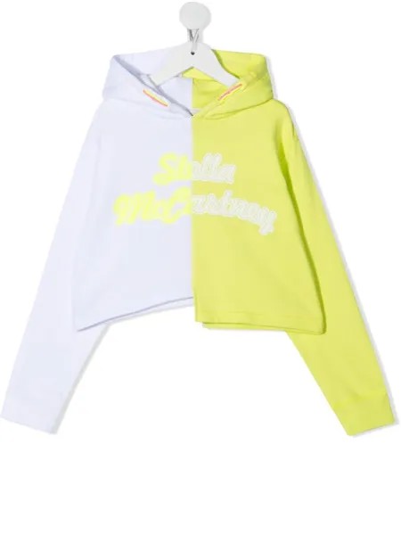 Stella McCartney Kids двухцветное худи с логотипом