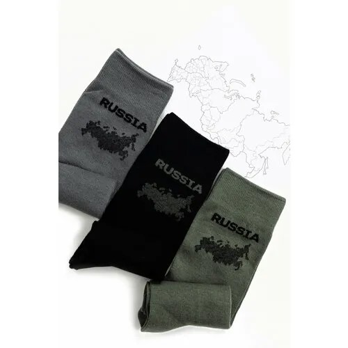 Носки Berchelli, 3 пары, размер 40-47, черный, серый, зеленый
