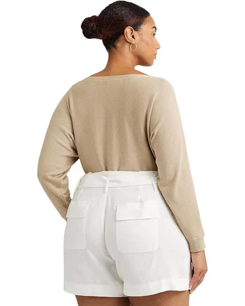 Свитер LAUREN Ralph Lauren Plus-Size Cotton-Blend Dolman-Sleeve Sweater, цвет Birch Tan