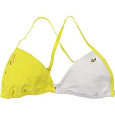 ASICS Volleyball Bikini Top Womens White, Yellow Athletic Casual KW2766-0106