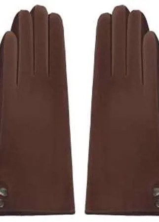 Стильные перчатки премиальной линии ALLA PUGACHOVA выполнены из велюра коричневого цвета и натуральной кожи оттенка горького шоколада. Внутри подкладка из натуральной шерсти. Край манжета украшен металлическими кнопками. Теплые женские кожаные перчатки не только надежно защитят ваши руки от холода, но и станут стильным дополнением вашего образа.