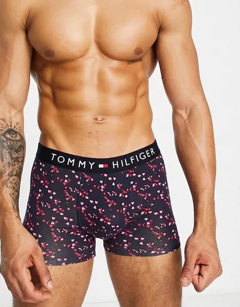 Боксеры-брифы с принтом Tommy Hilfiger-Темно-синий