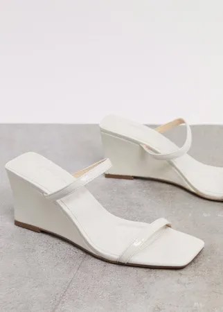 Белые мюли на танкетке Topshop-Белый