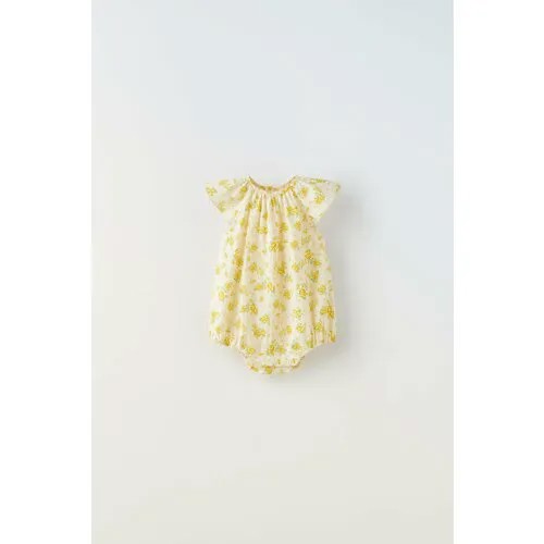 Комбинезон Zara, размер 1-3 месяцев (62 cm), желтый