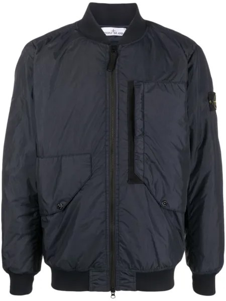 Stone Island бомбер со вставками, синий