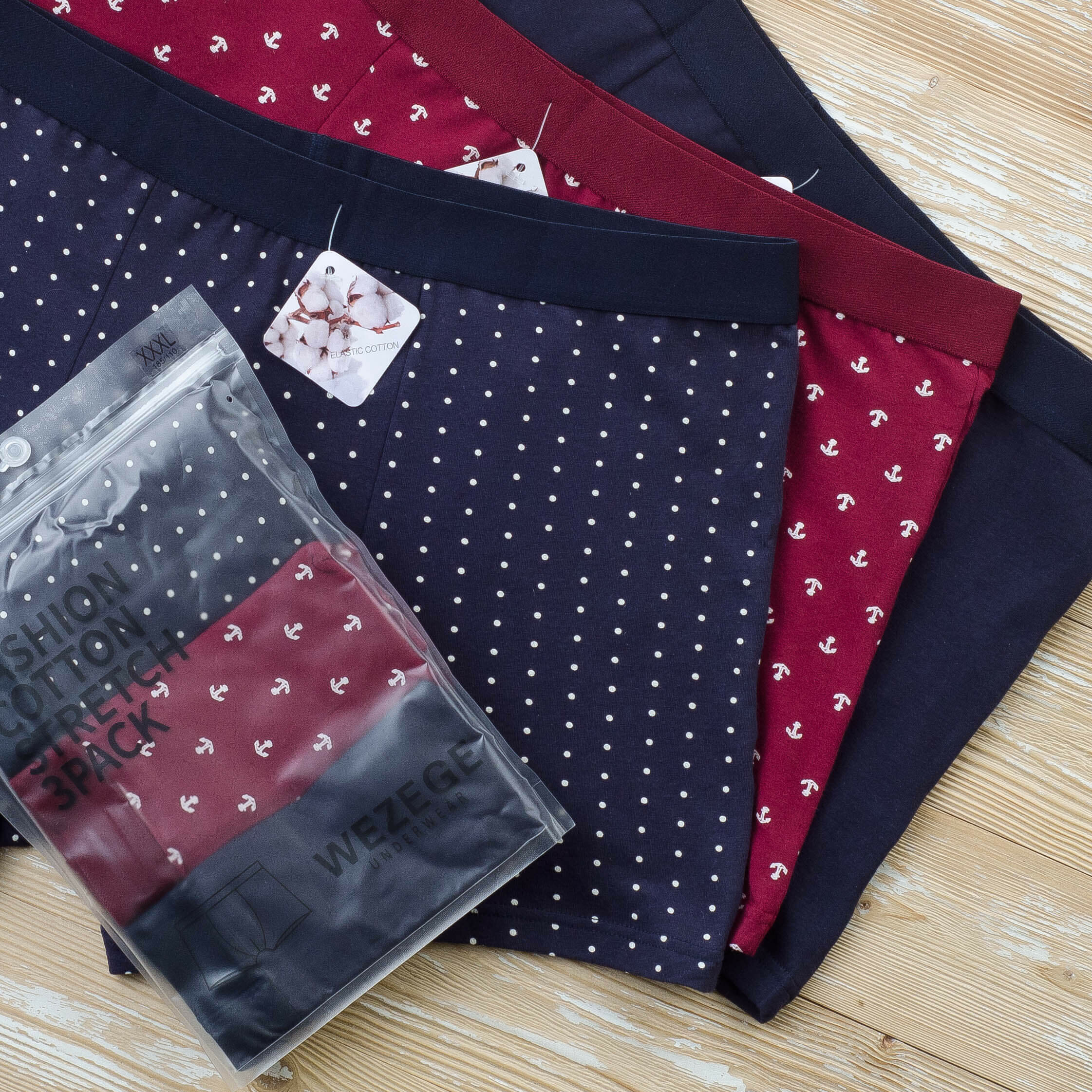 Боксеры мужские WEZEGE WZ03 синие 3XL